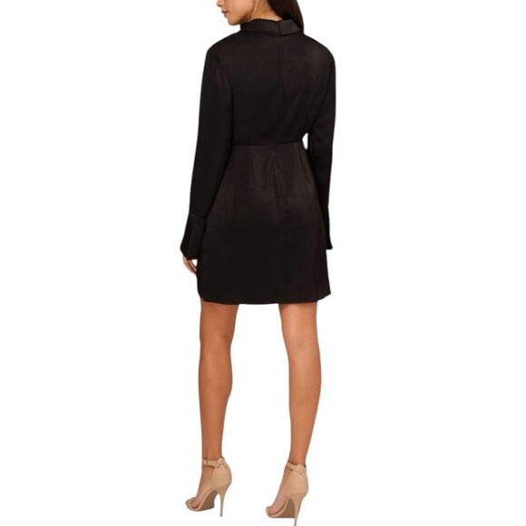 Adrianna Papell Womens Collared Satin Surplice Dress Style # AP1D105159 Sz 6 NWT - Picture 2 of 7